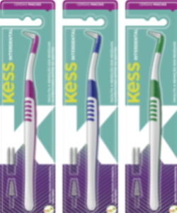 Escova Dental Kess Interdental Macia 2 Ponteiras Cônicas E 2 Cilíndricas C/ Arame Revestido