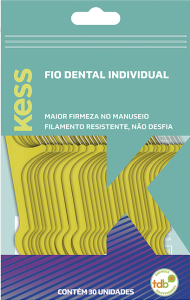 Fio Dental Kess Individual Acoplado Em Haste Plástica 30 Unidades Ref 1998