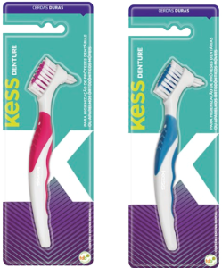 Escova Dental Kess Denture P/ Próteses E Aparelhos Removíveis Sortidas