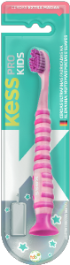 Escova Dental Kess Pro Kids Cerdas Alemãs C/ Capa Protetora C/ Ventosa No Cabo Cores Sortidas
