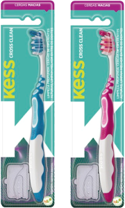 Escova Dental Kess Cross Clean Cerdas Macias Sortidas