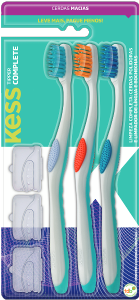 Escova Dental Kess Complete Tipper Macia Cabo Grip Borracha Capa Cerdas Cores Sortidas L3p2