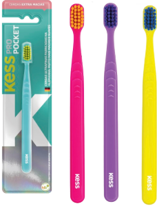 Escova Dental Kess Pro Pocket Cerdas Extra Macias Sortidas