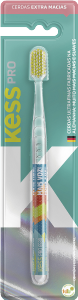 Escova Dental Kess Pro Clear Extra Macia Cerdas Ultrafinas Alemãs C/ Capa Protetora
