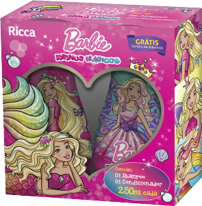 Kit Shampoo + Condicionador Ricca Barbie Reinos Mágicos Todos Os Tipos De Cabelo 250ml