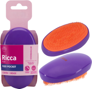 Escova P/ Cabelos Ricca Flex Pocket Roxo Ref 257