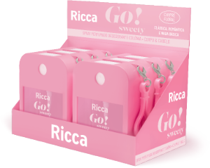 Spray Perfumado P/ Corpo E Cabelo Ricca Go! Sweety Chipre Floral Display 6 Unidades 34ml