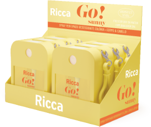 Spray Perfumado P/ Corpo E Cabelo Ricca Go! Sunny Aromático Verde Display 6 Unidades 34ml