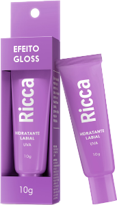 Hidratante Labial Ricca Efeito Gloss Uva 10g