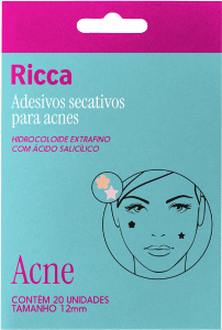 Adesivo Secativo P/ Acnes Ricca Flor E Estrelas 12mm 20 Unidades