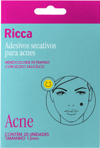 Adesivo Secativo P/ Acnes Ricca Smile 12mm 20 Unidades