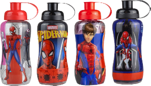 Garrafa Squezze Spiderman S/ Tubo Gelo 550ml Cores Sortidas Plasduran Ref 470424