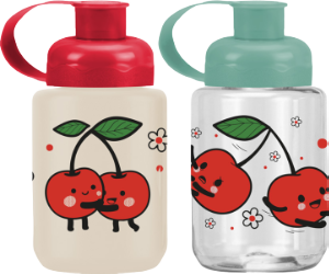 Garrafa Squeeze Pet Cereja 330ml Cores Sortidas Plasduran Ref 471549