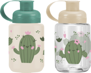 Garrafa Squeeze Pet Cactos 330ml Cores Sortidas Plasduran Ref 471587