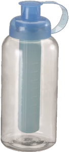 Garrafa Squeeze Plástico C/ Tubo P/ Gelo 600ml Transparente Plasduran R 470839