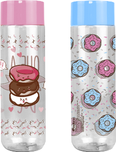 Garrafa Squeeze Donuts C/ Tampa Reta 700ml Cores Sortidas Plasduran Ref 470015