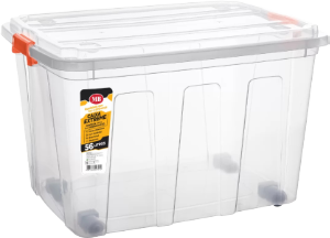 Caixa Organizadora C/Trava 56l (C60,7x L42,7x A35,5cm) Transparente Plásticos Mb Ref 2122