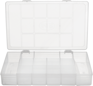 Box Organizador Prime C/ 13 Divisórias C18x L27x A4cm Transparente Plásticos Mb Ref 3193