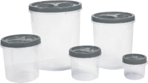 Conjunto De Potes P/ Mantimentos Cores Sortidas C/ 5 Peças Plásticos Mb Ref 3628