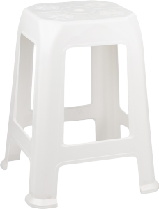 Banqueta Plástica (A75x C37x L34cm) Branca Plasnew Ref 1300