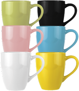 Caneca Glamour 260ml Cores Sortidas 24 Unidades Porcelanas Lu Ref 052926v