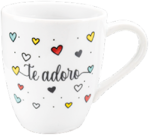 Caneca Glamour 260ml Decorada Frases 24 Unidades Porcelanas Lu Ref 54466v