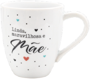 Caneca Glamour 260ml Decorada Mãe 24 Unidades Porcelanas Lu Ref 54506v
