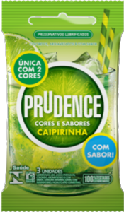Preservativo Prudence Cores E Sabores Caipirinha 3 Unidades
