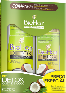 Kit Shampoo E Condicionador Biohair Detox C/ Óleo De Coco 350ml E 200ml