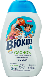 Shampoo Biokidz Cachos C/ Extrato De Aloe Vera  E Óleo De Coco 250ml