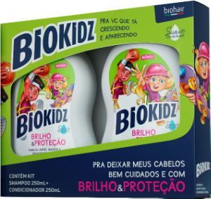 Kit Shampoo E Condicionador Biokidz Brilho & Proteção 250ml
