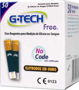 Tiras Reagentes Para Medição De Glicose Gtech Free 1 No Code 50 Unidades