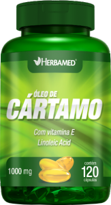 Óleo De Cártamo C/ Vitamina E 1000mg 120 Cápsulas Herbamed