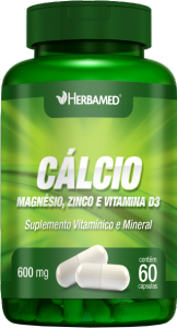 Cálcio,Magnésio,Zinco E Vitamina D3 600mg 60 Cápsulas Herbamed