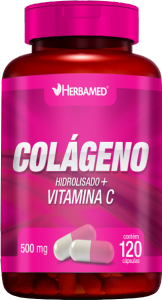 Colágeno Hidrolisado+Vitamina C 500mg 120 Cápsulas Herbamed
