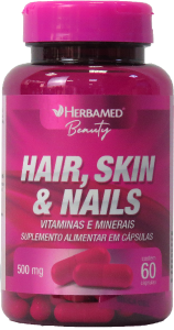 Hair, Skin & Nails 500mg 60 Cápsulas Herbamed Beauty