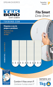 Fita Smart Fixa Quadro Cartela P C/ 4 Unidades Tekbond Ref 78072708123