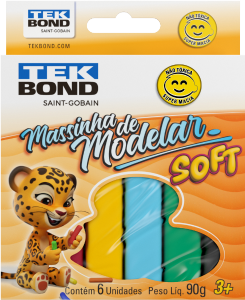Massa De Modelar Soft 180gr C/ 12 Cores Tekbond Ref 17000020642