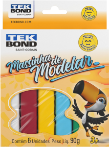 Massa De Modelar 90gr C/ 6 Cores Tekbond Ref 17000021358