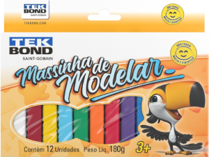 Massa De Modelar 180gr C/ 12 Cores Tekbond Ref 17000021357