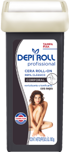 Cera Depilatória Rollon Depi Roll Corporal Refil Negra C/ Tampa Fixa 100g