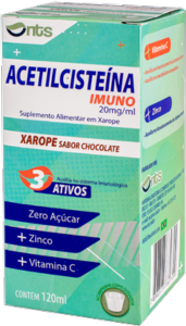 Acetilcisteína Imuno 20mg/Ml Xarope Sabor Chocolate 120ml Natubras