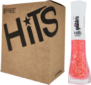 Esmalte Hits Glitter Strawberry Jelly 8ml C/ 6 Unidades