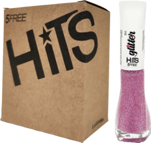 Esmalte Hits Glitter Diamante Sakura 8ml C/ 6 Unidades