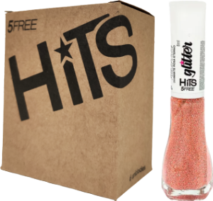 Esmalte Hits Glitter Diamante Rosa Eterno 8ml C/ 6 Unidades