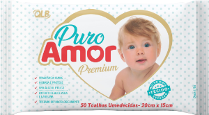Toalha Umedecida Puro Amor Premium 50 Unidades