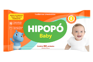 Toalhas Umedecidas Hipopó Baby 50 Unidades