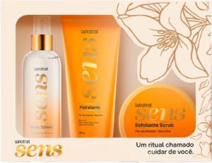 Kit Sens Body Splash+Hidratante+Esfoliante Flor De Ameixa Baunilha