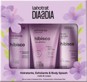 Kit Dia A Dia Labotrat Esfoliante 150g+Hidratante 190ml+Body Splash 190ml Hibisco