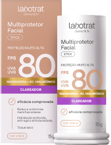 Multiprotetor Labotrat Stick Dermo Sun Fps 80 Bege Claro 15g